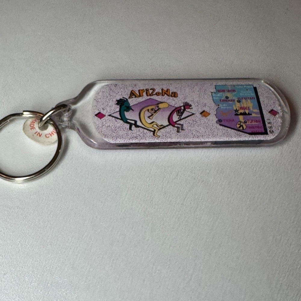 Arizona Kokopelli Map Keychain Souvenir Travel Gift